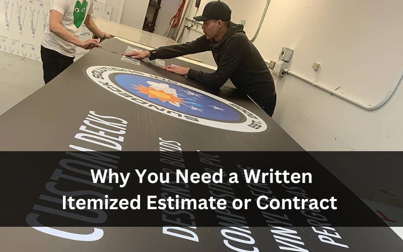 Why You Need a Written Itemized Estimate or Contract